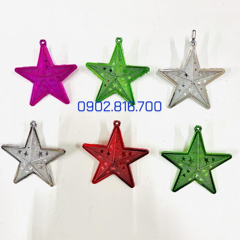 Sét 6 ngôi sao nhỏ trang trí cây thông noel - vòng nguyệt quế - phụ kiện trang trí noel