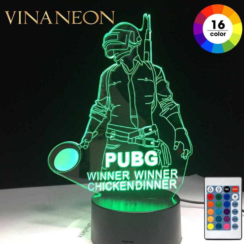 Đèn Led Trang Trí Đèn Trang Trí Bàn Làm Việc Nhân Vật PUBG Đèn Neon Trang Trí Game