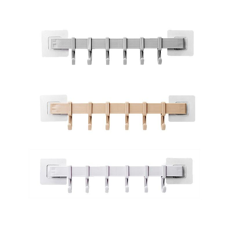 Móc Dán Tường 6 Móc 34.5x6cm Treo Khăn Đồ Dùng Các Loại