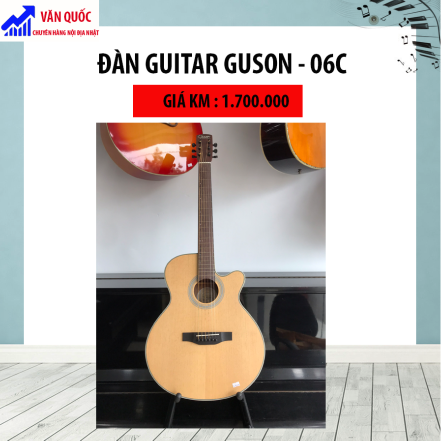 Đàn Guitar Acoustic Guson GS 06C + Tặng Kèm Bộ Phụ Kiện 5 món