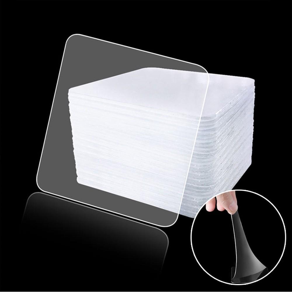 Miếng Dán Tường 2 Mặt Trong Suốt - Dán Tranh Ảnh, Dán Dự Phòng Cho Móc Treo Đồ, Kệ Nhà Tắm, Kệ Remote