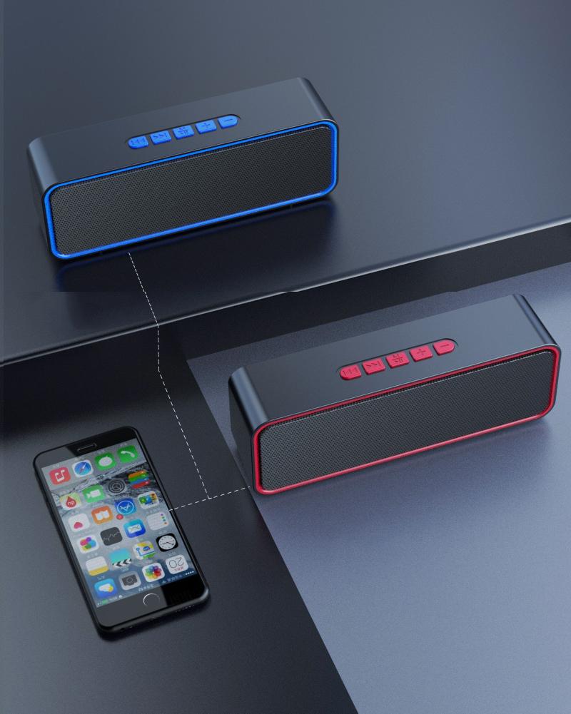 S11 Loa nhỏ Bluetooth Máy nghe nhạc Âm thanh nổi USB Thẻ TF Trang chủ Thể thao ngoài trời Di động Điện thoại di động Loa siêu trầm trên ô tô Loa kép Màu sắc: Đỏ