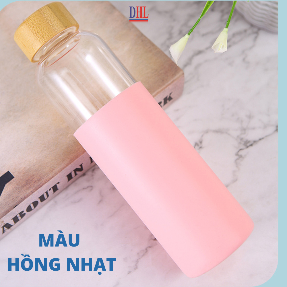 Bình đựng nước thủy tinh nguyên sinh an toàn Mitomo 500ml - Hàng chính hãn