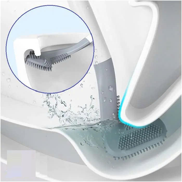 [ Xả Lỗ ] Chổi Cọ Toilet Silicon, Chổi Chà Rửa Nhà Vệ Sinh Bồn Cầu Thế Hệ Mới Siêu Sạch Có Lỗ Treo Tiện Lợi (tặng kèm móc treo)