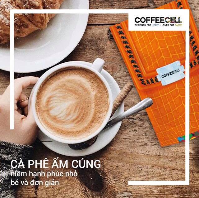 Cà Phê Cappuccino Vị Hạt Phỉ Với Nhân Sâm Trắng Thượng Hạng COFFEECELL (Gói 150g) - Mùi thơm nhẹ nhàng, Vị cà phê đậm đà, Bọt sữa bồng bềnh - Hàng Chính Hãng