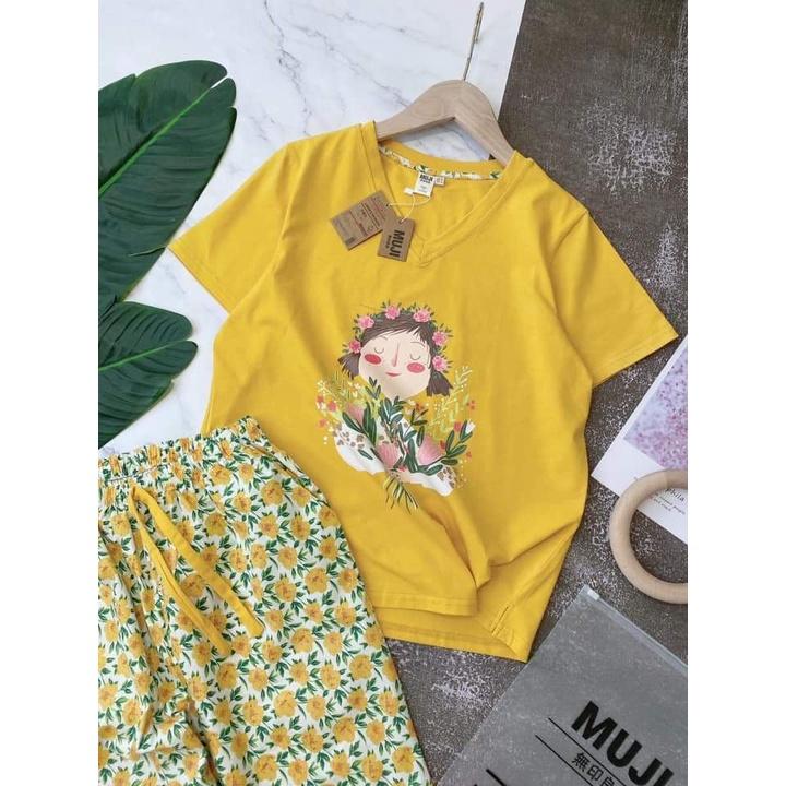 Đồ Bộ Nữ Tay Cộc Quần Cộc, Đồ Mặc Nhà Chất Thun Cotton Mát Hè Thu Đa Dạng Mẫu Mã BB01
