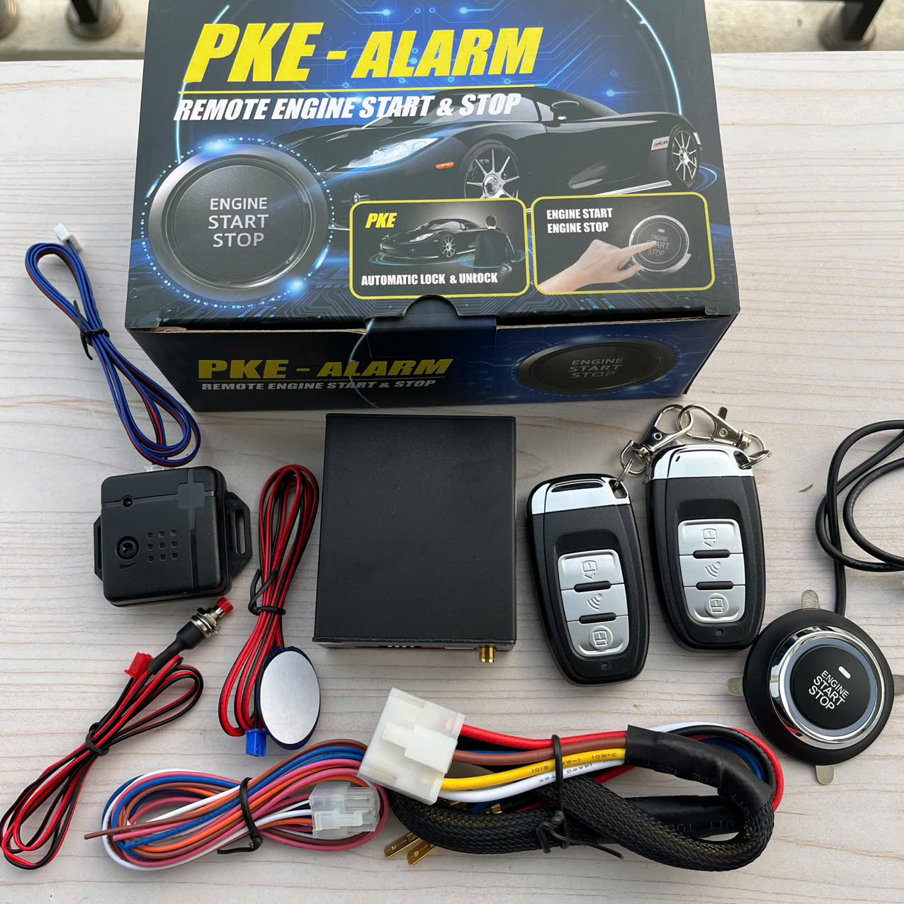 Bộ Đề Nổ Từ Xa Start Stop Ô Tô Có App Điện Thoại – Smart Key Khởi Động Xe Thông Minh Loại Xịn, ĐÈN TRANG TRÍ , ĐỒNG HỒ TREO  TƯỜNG