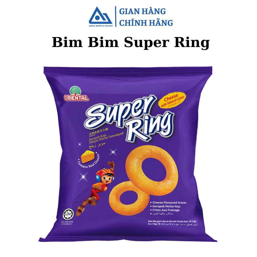 Bimbim Snack phô mai ăn vặt Super Ring túi 8 gói *14g An Gia Sweets &amp; Snacks