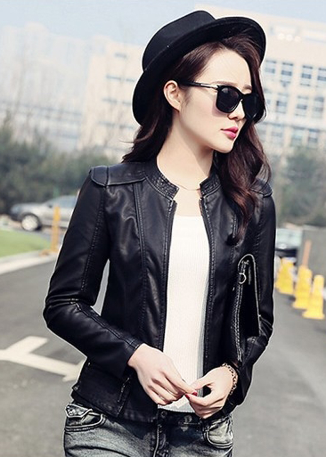 Áo Khoác Nữ Da AKD8 - Đen (Size