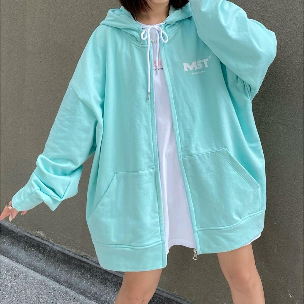 Áo Khoác Nỉ Bông Dây Kéo MISSOUT COLOR Form Rộng Unisex