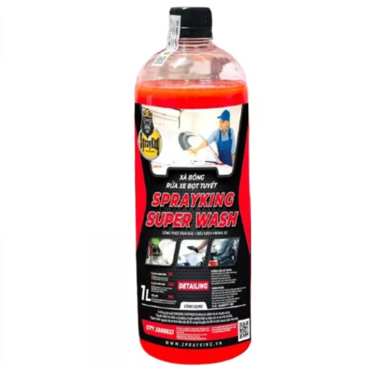 Nước rửa xe tạo bọt tuyết, xà phòng rửa xe siêu sáng bóng Sprayking Super Wash 1000ml, mùi hương thơm mát, dễ chịu