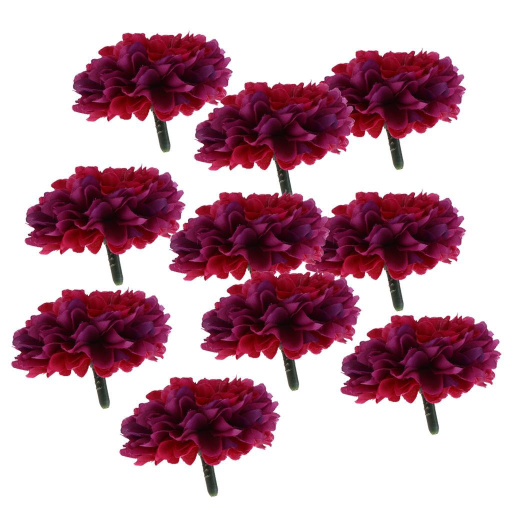 2X 10pcs Artificial Silk Chrysanthemum Flower Heads Bouquet Wedding Decor