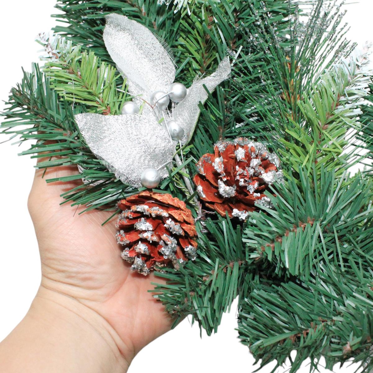 Vòng Hoa 3 Loại Lá Trang Trí Giáng Sinh 50 cm - Chaang Chiia LP-W20-3LL-SD