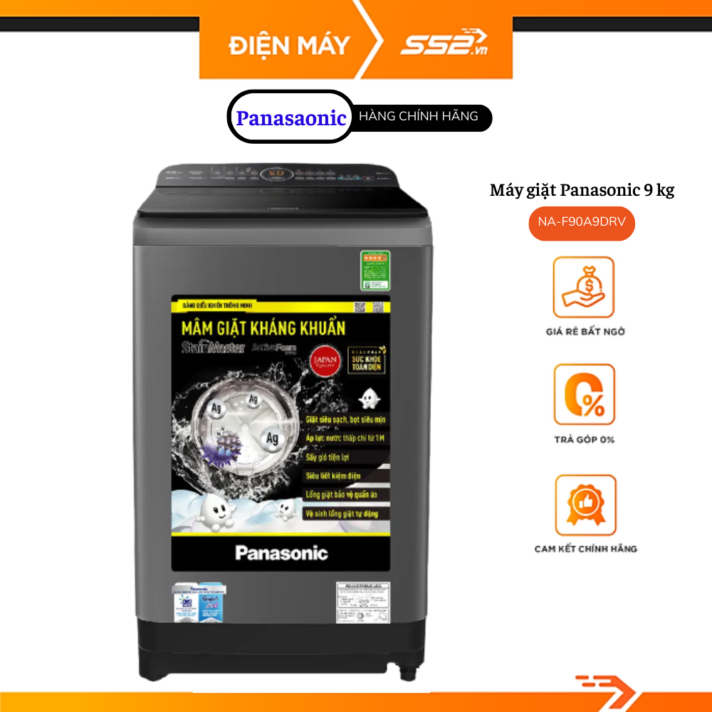 Máy giặt Panasonic 9 kg NA-F90A9DRV-Hàng Chính Hãng-Giao Hàng Toàn Quốc.