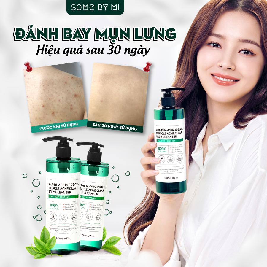 Sữa Tắm Hỗ Trợ Giảm Mụn Lưng Some By Mi AHA-BHA-PHA 30 Days Miracle Acne Clear Body Cleanser 400g