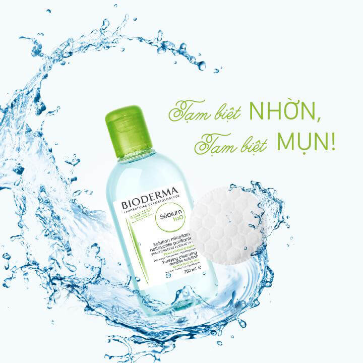 Nước Tẩy Trang Dành Cho Da Dầu, Nhờn, Mụn BIODERMA SÉBIUM H2O 500ml +  Tặng Kèm 1 Móc Khóa Hình Tour Eiffel Viền Đỏ