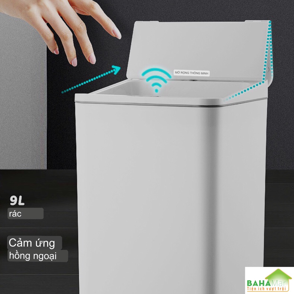 HỘP ĐỰNG ĐA NĂNG TỰ ĐỘNG MỞ BẰNG CẢM ỨNG 9L "BAHAMAR" tiện dụng, thích hợp sử dụng để nhiều thứ cho gọn gàng ngăn nắp