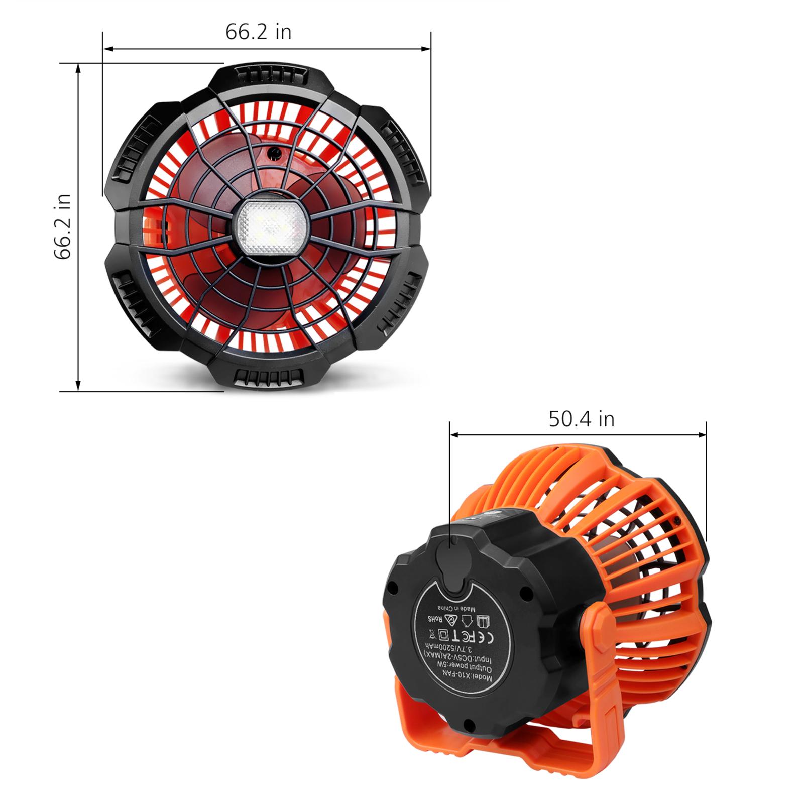 Quạt Máy Cắm Trại Kèm Đèn Pin 2 Trong 1 Tiện Nghi Phù Hợp Hoạt Động Ngoài Trời