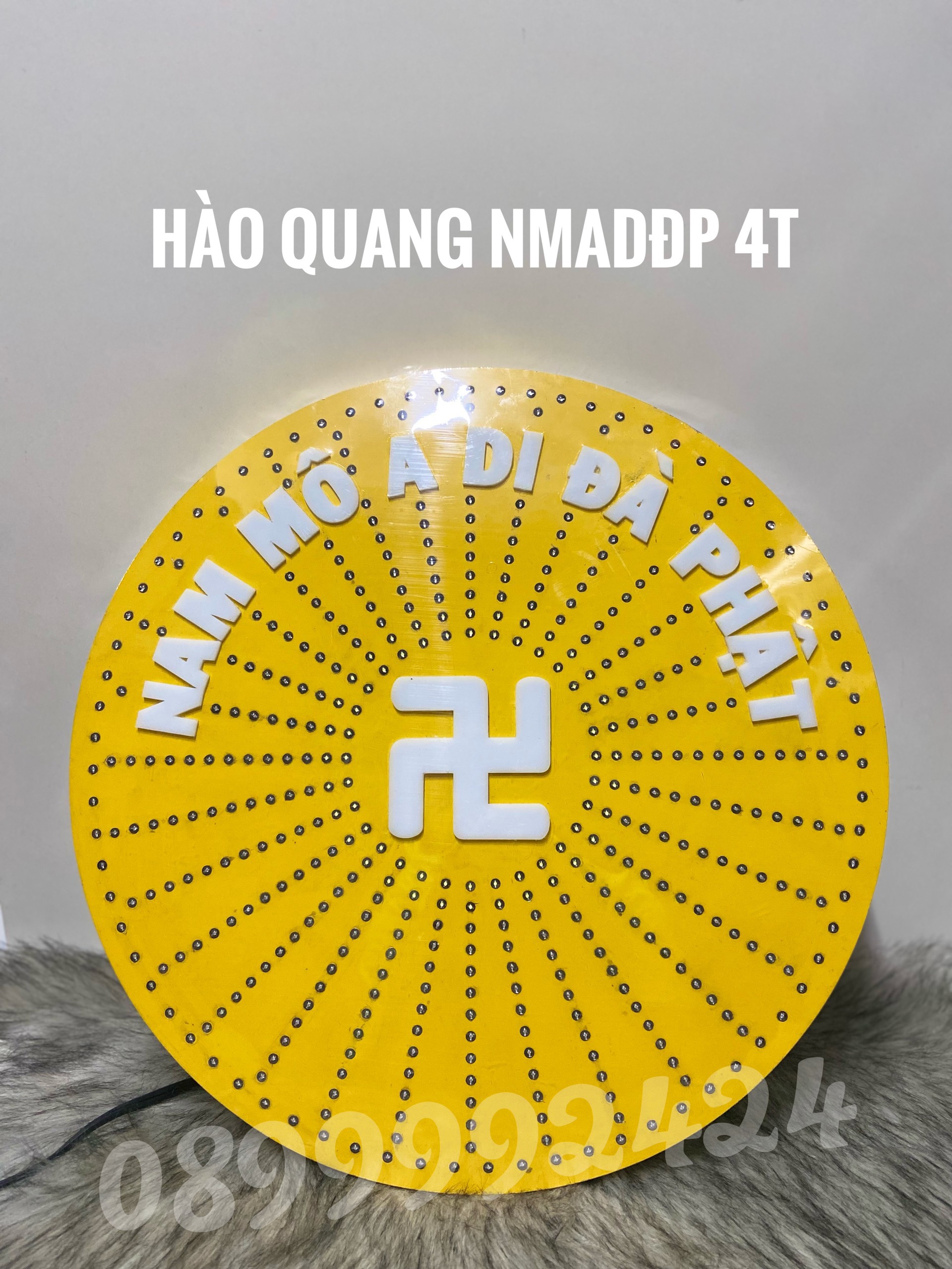 ĐÈN LED HÀO QUANG 4 TẤC CHỮ VẠN - NAM MÔ A DI ĐÀ PHẬT