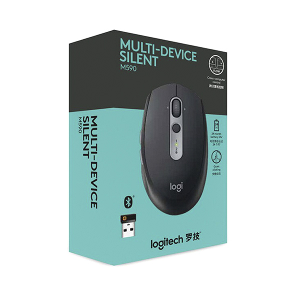 Chuột không dây Logitech M590 Đen - Hàng Chính Hãng