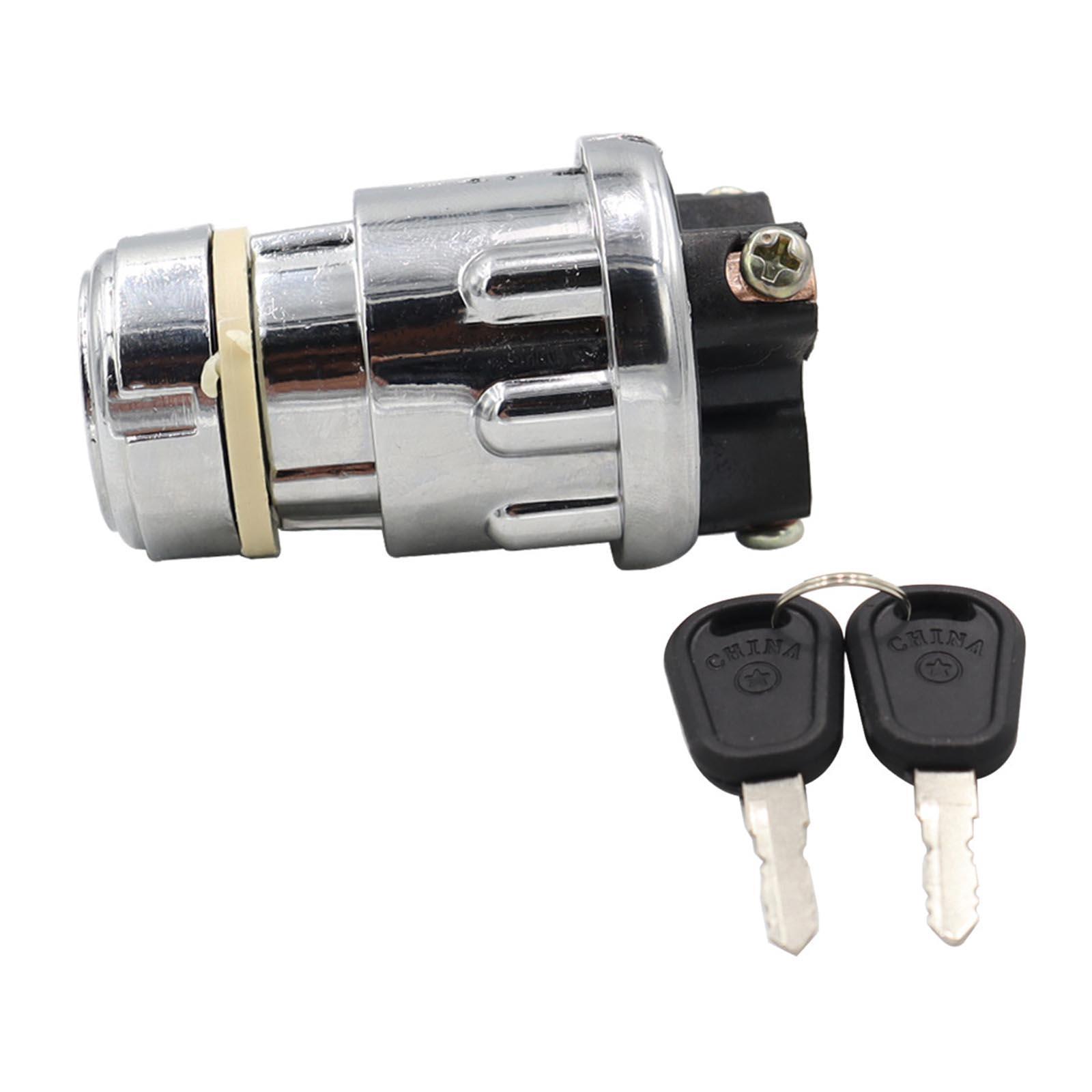 Universal Ignition Key Switch 12V with 2 Keys 3 Wire for Tractor Trailer Car Truck