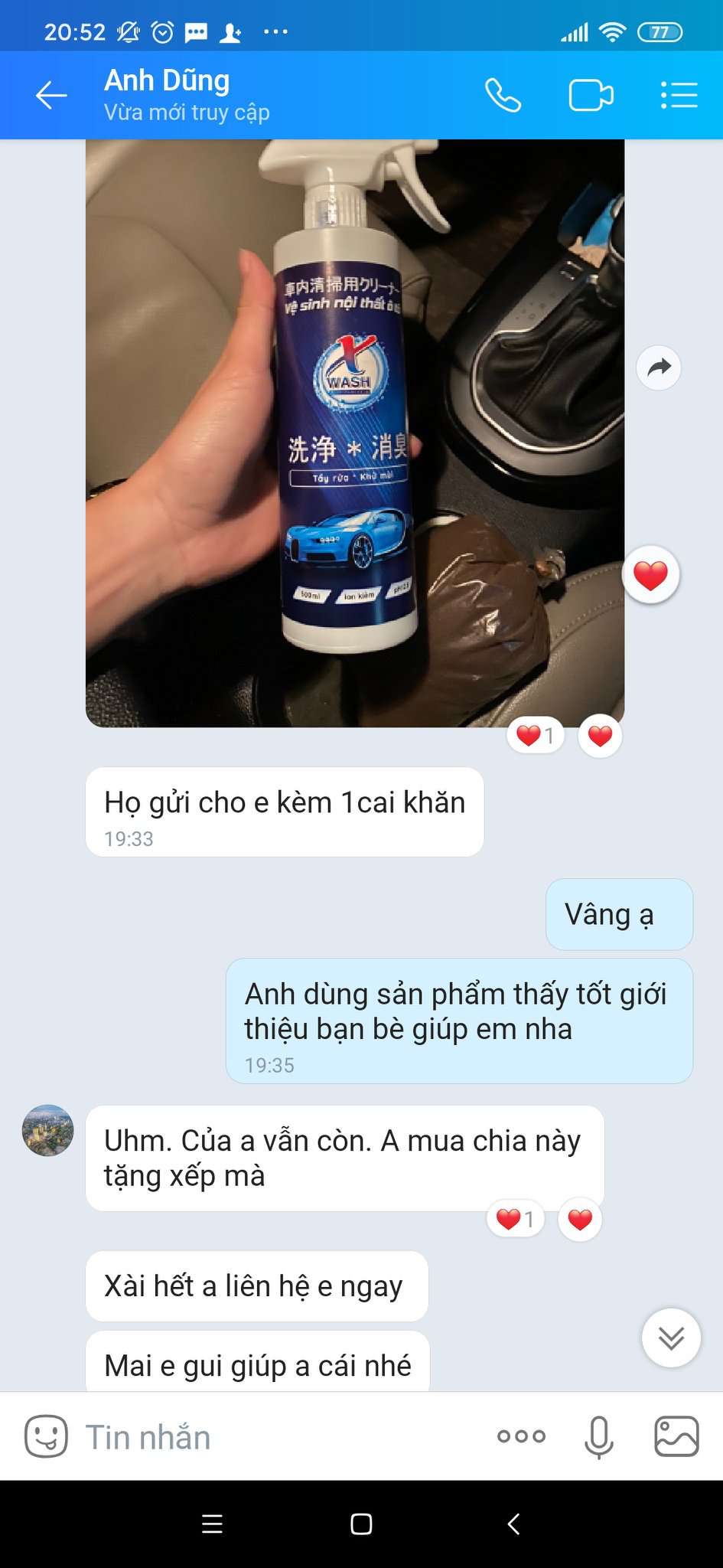 [CHÍNH HÃNG] 2 CHAI 500ML: XWash - Xịt tẩy rửa, khử mùi nội thất ô tô KHÔNG HÓA CHẤT - Tặng khăn lông cừu cao cấp