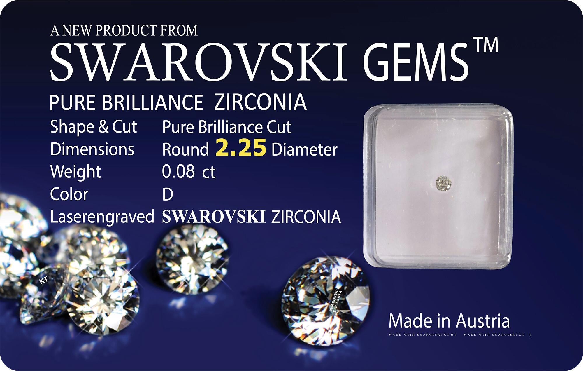 SWAROVSKI GEMS Kim Cương Nhân Tạo 2.0-3.0 LY Đính Răng Đáy Nhọn Màu Trắng Nước D - SD2030