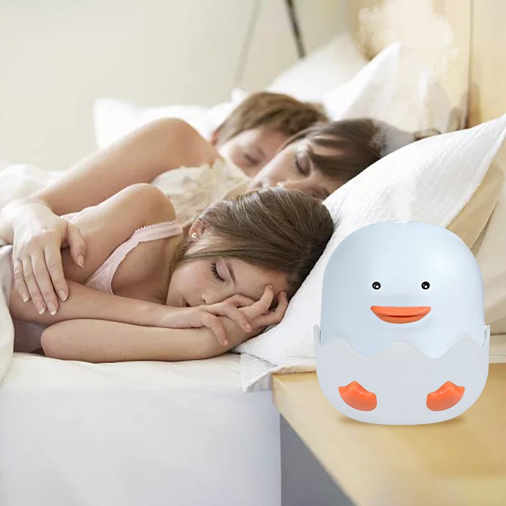 300ml Cool Mist Humidifier Lightweight Cute with Night Lamp for School White