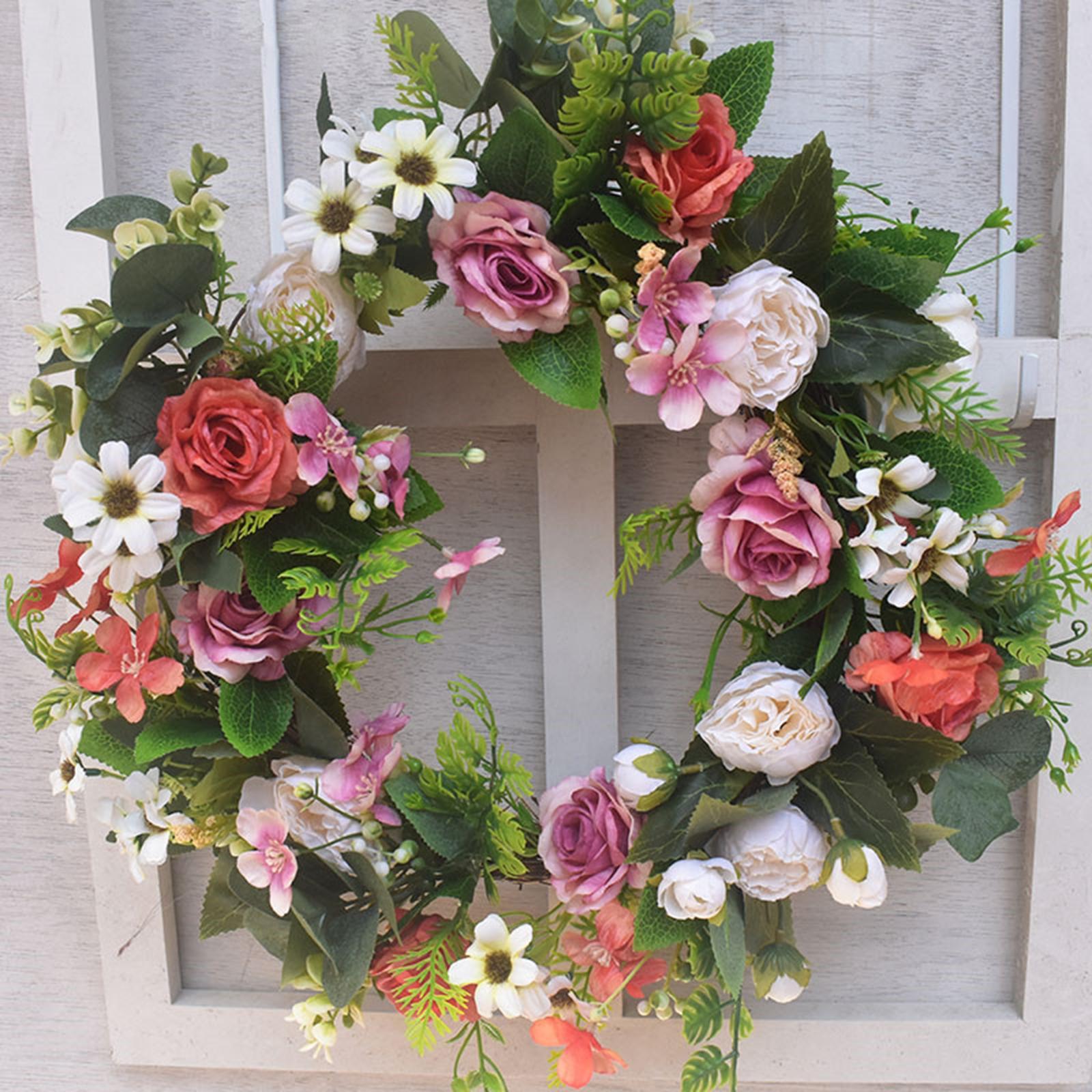 Artificial Artificial Flower Wreath 45cm Simulation Rose Wedding Decor