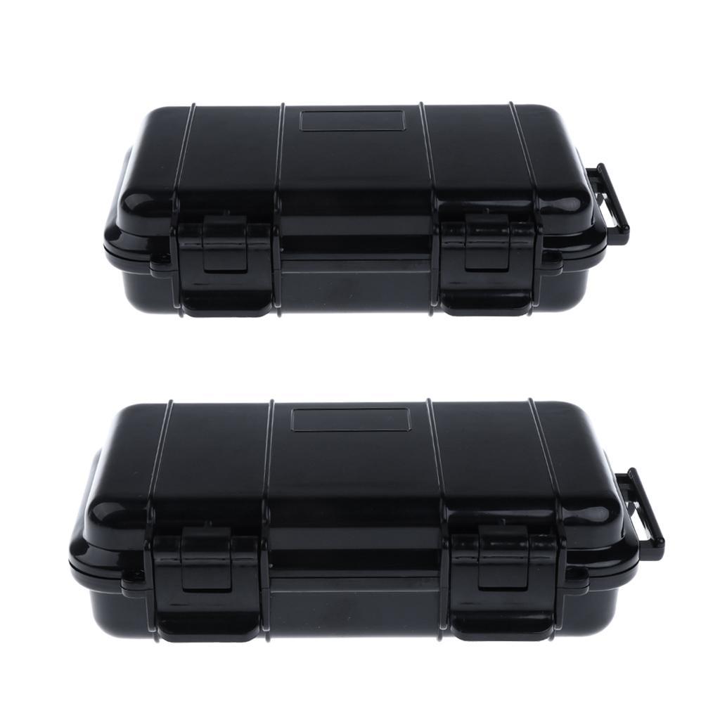 2pcs Outdoor Shockproof Airtight Waterproof Box Container Storage Carry Case Size S + L