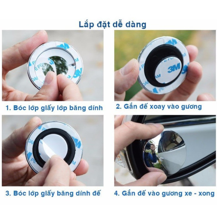 Bộ 2 Gương Cầu Lồi 360 Độ Gắn Gương Chiếu Hậu Ô Tô ACP-001