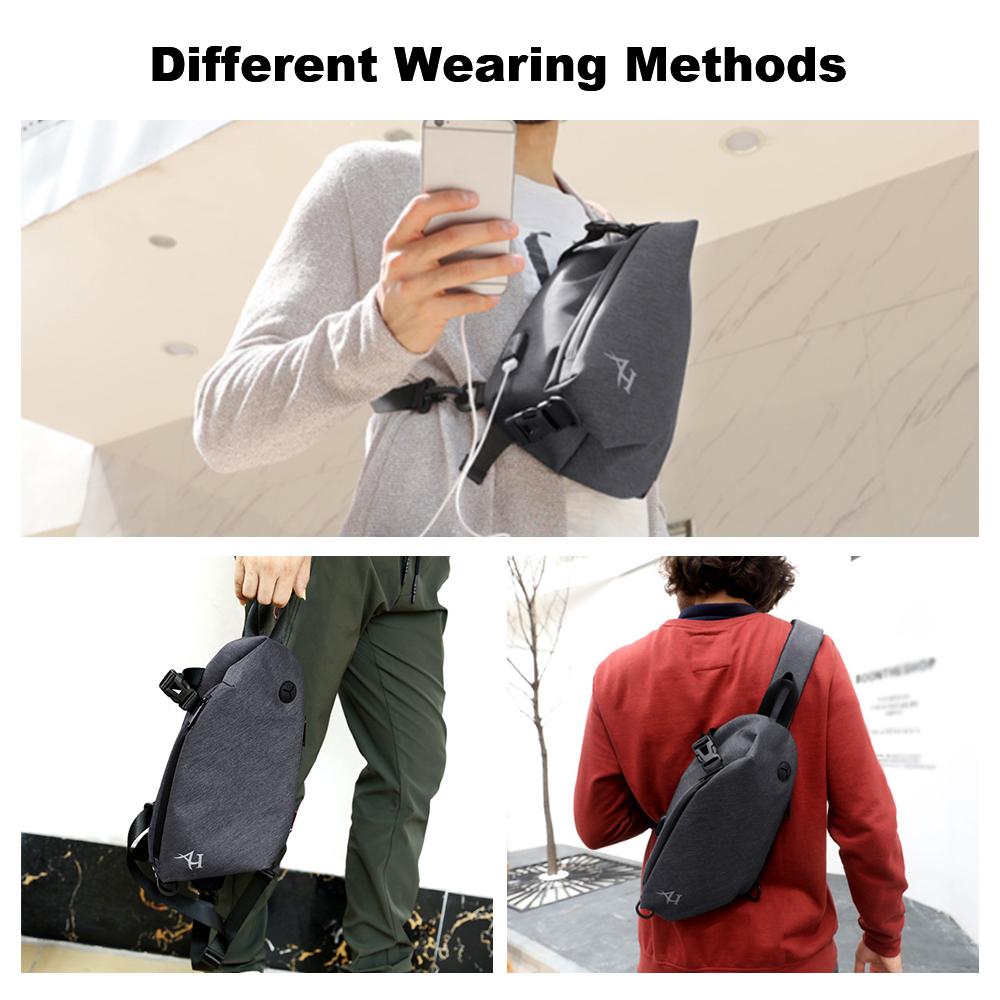 Túi đeo chéo nam chống thấm nước ngừa trộm có cổng sạc USB