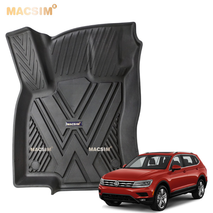 Thảm lót sàn xe ô tô Volkswagen Tiguan L 2018 -2022 Nhãn hiệu Macsim chất liệu nhựa TPE cao cấp