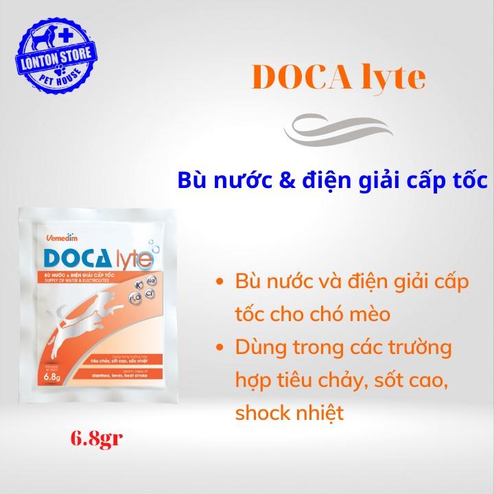 Gói bột pha DocaLyte Vemedim - Bù nước và điện giải cấp tốc cho chó mèo; gói 6,8gr