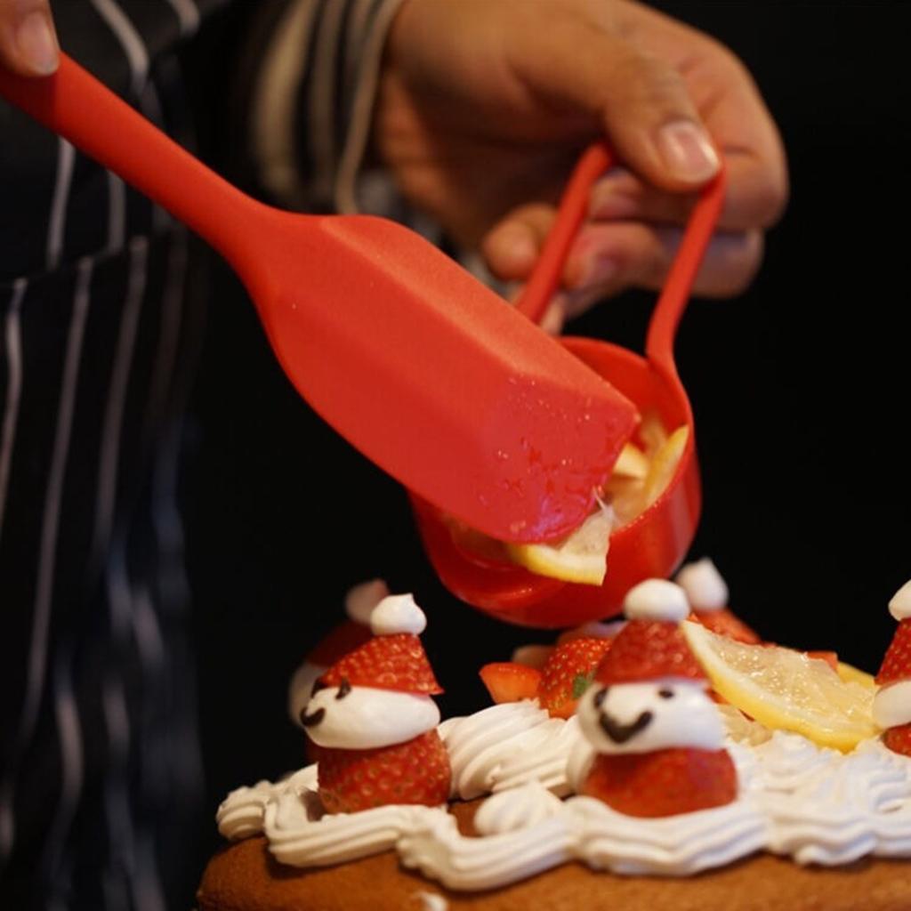 Long Handle Silicone Spatula Heat-Resistant Cake Decorating Scraper