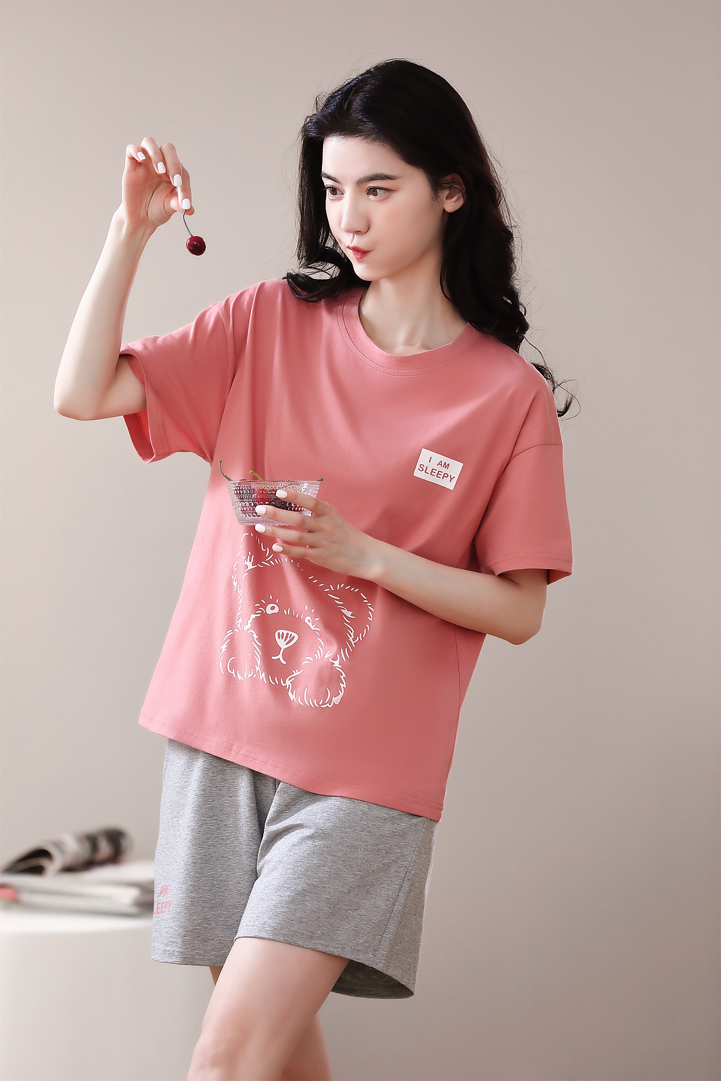 Đồ mặc nhà nữ quần đùi cotton cao cấp 8107