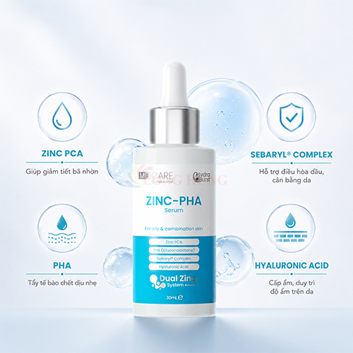 Tinh chất kiềm dầu MD CARE Zinc-PHA Sebum Regulation Complex (30ml) - Hàng chính hãng