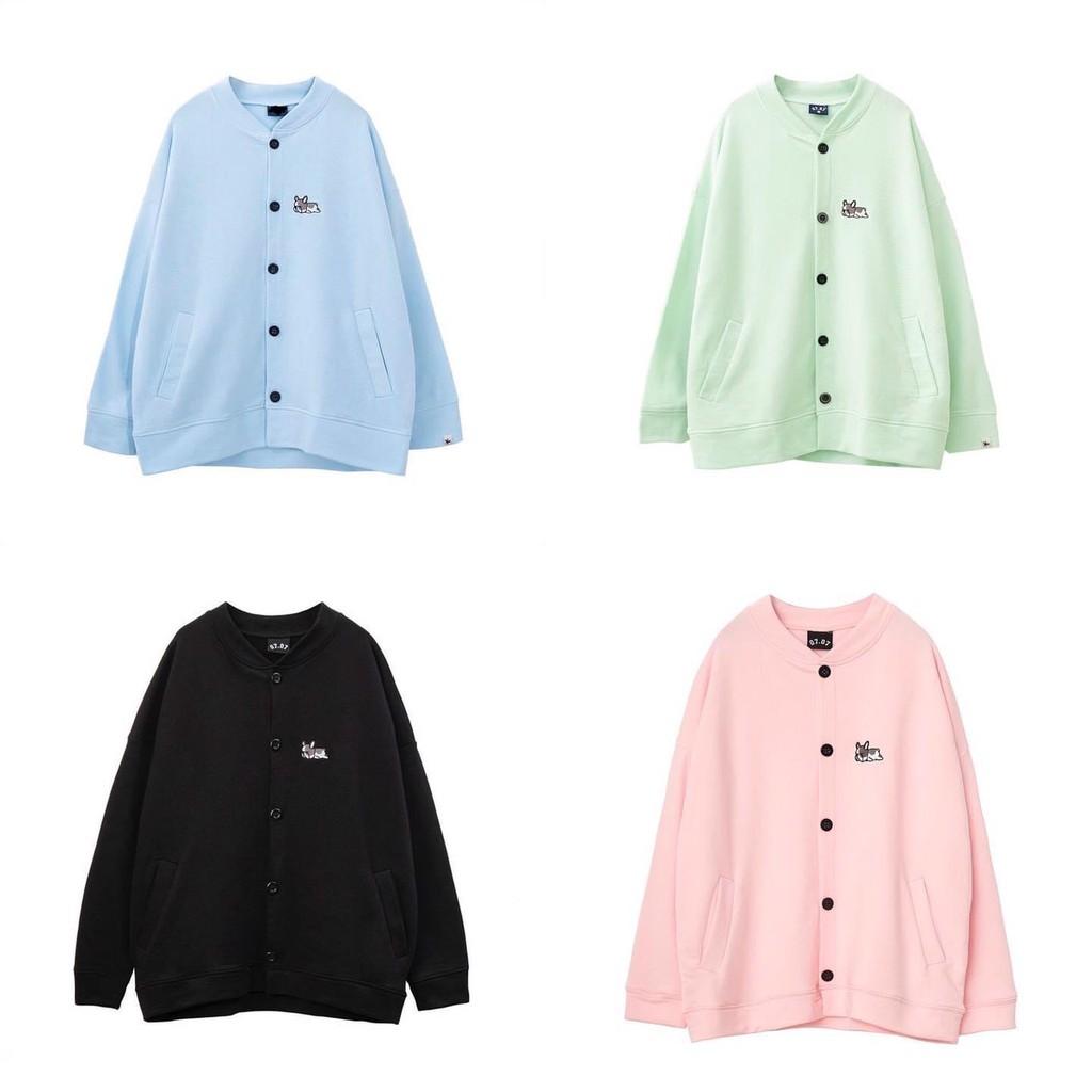 ÁO CARDIGAN Nỉ Bông THÊU CÚN CỰC XINH Form Rộng Unisex Nam Nữ Ulzzang