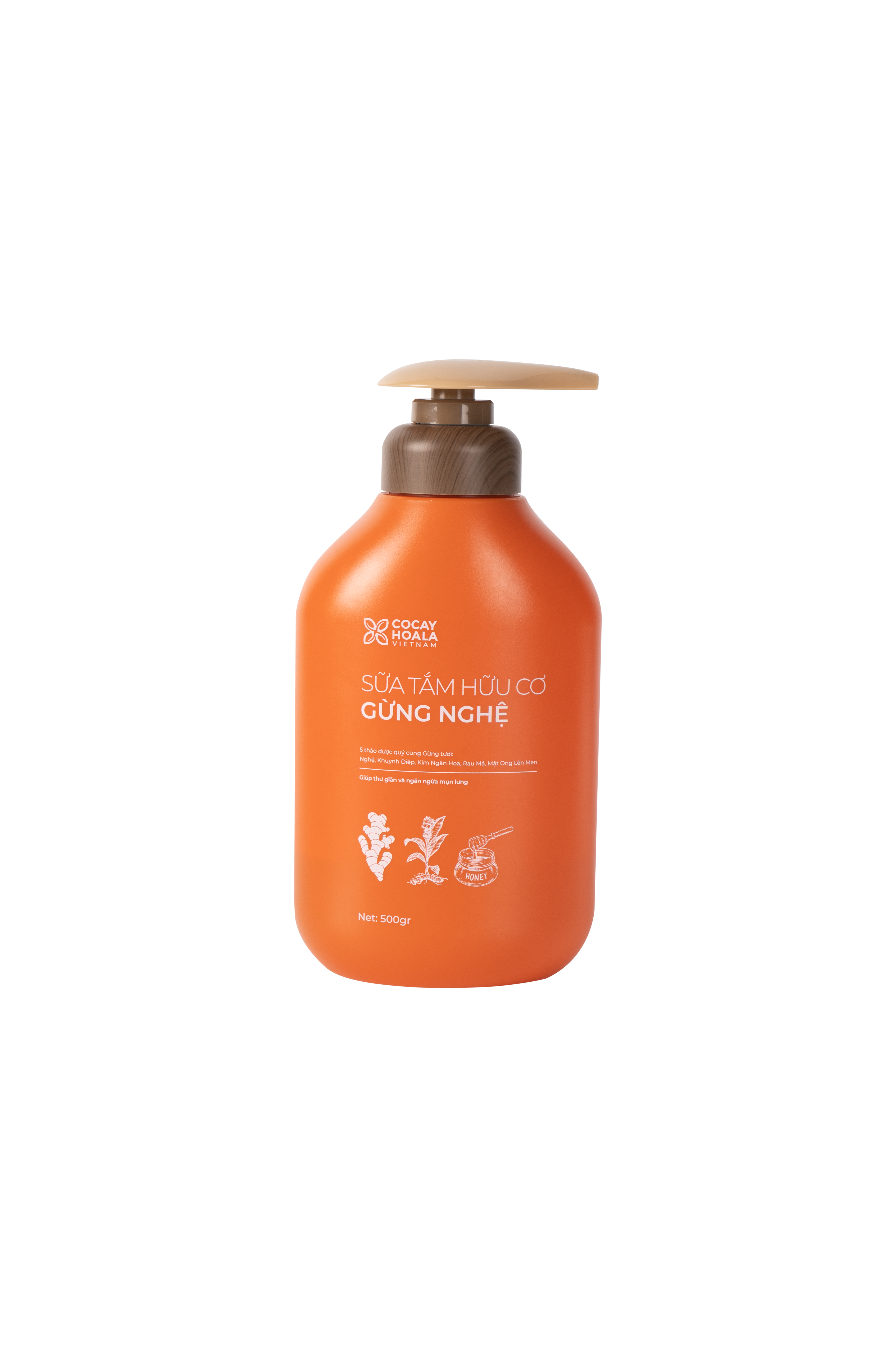 Cocayhoala Sữa tắm thảo dược gừng nghệ 500g