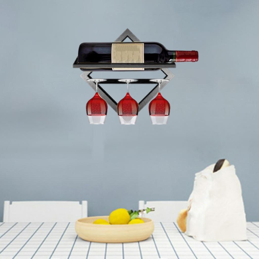 2x Steel Wall Mounted Wine Rack Towel Storage Holder Organizer Shelf Kitchen
