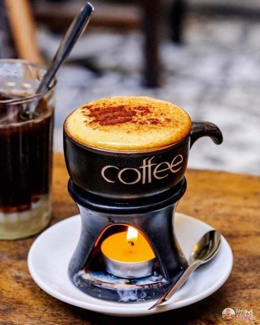 Combo 10 bộ cốc cafe đủ màu + chân bếp hâm nóng cafe