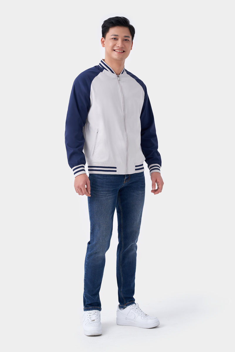 Áo Khoác Bomber Nam 5S FASHION Tay Raglan Trẻ Trung, Bo Phối Dệt Kẻ Năng Động (AKB24060)
