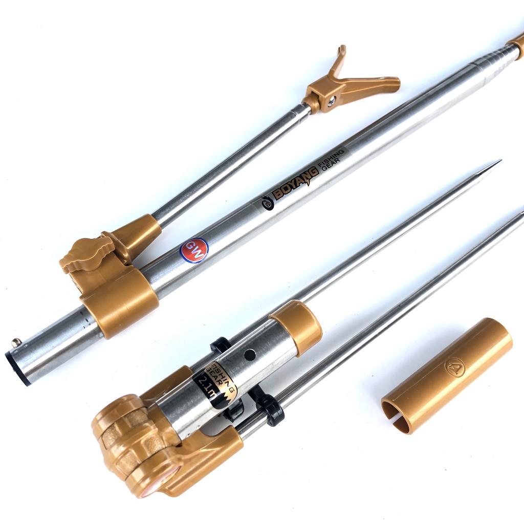 Chống cần câu tay GW 2m1 , câu đơn , cầu đài cao cấp , 100% inox - Cần Câu Top1 VN