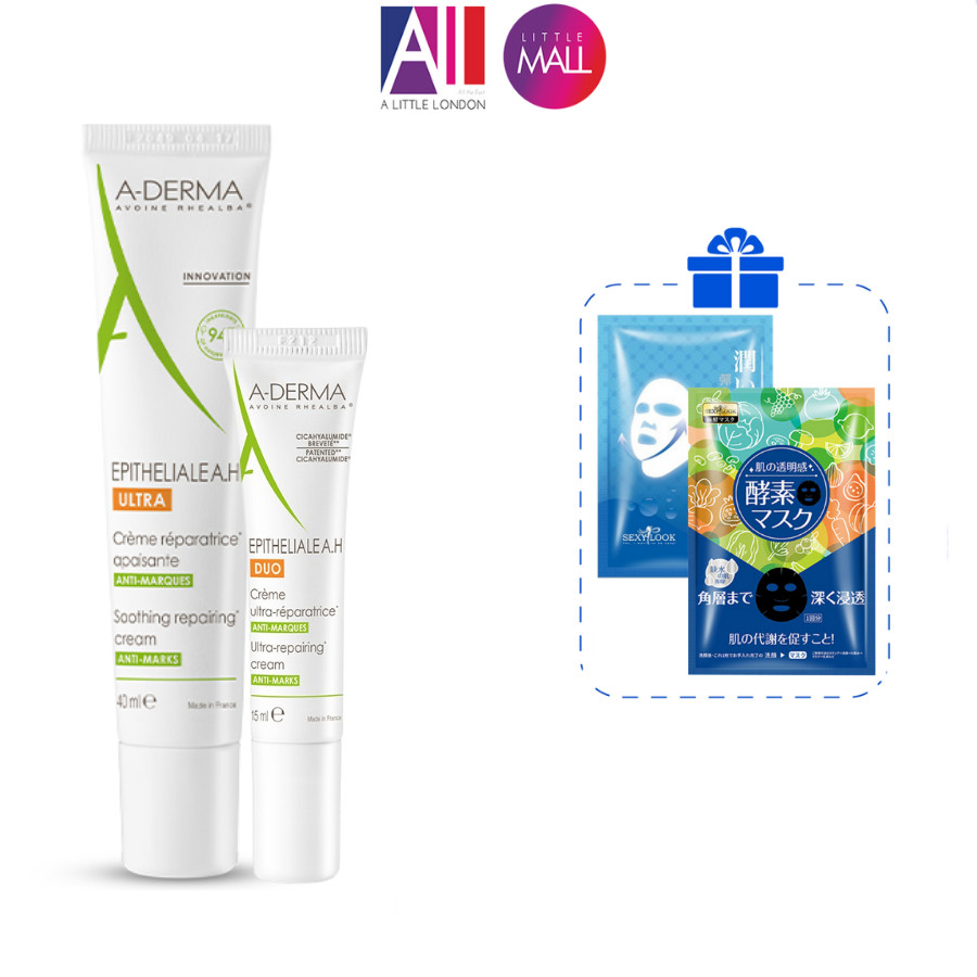 Kem giúp tái tạo, giảm thâm A-Derma Epitheliale AH Duo Ultra-Repairing Cream TẶNG mặt nạ Sexylook (Nhập khẩu)
