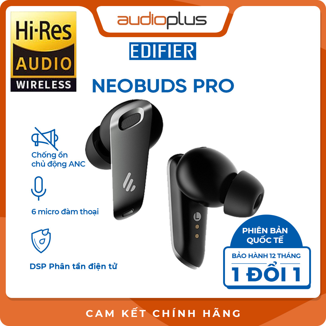 EDIFIER NEOBUDS PRO Hi-res audio - Tai nghe bluetooth chống ồn chủ động ANC - 6 micro đàm thoại - Ứng dụng hỗ trợ EQ - Game mode - Bản quốc tế - Hàng chính hãng