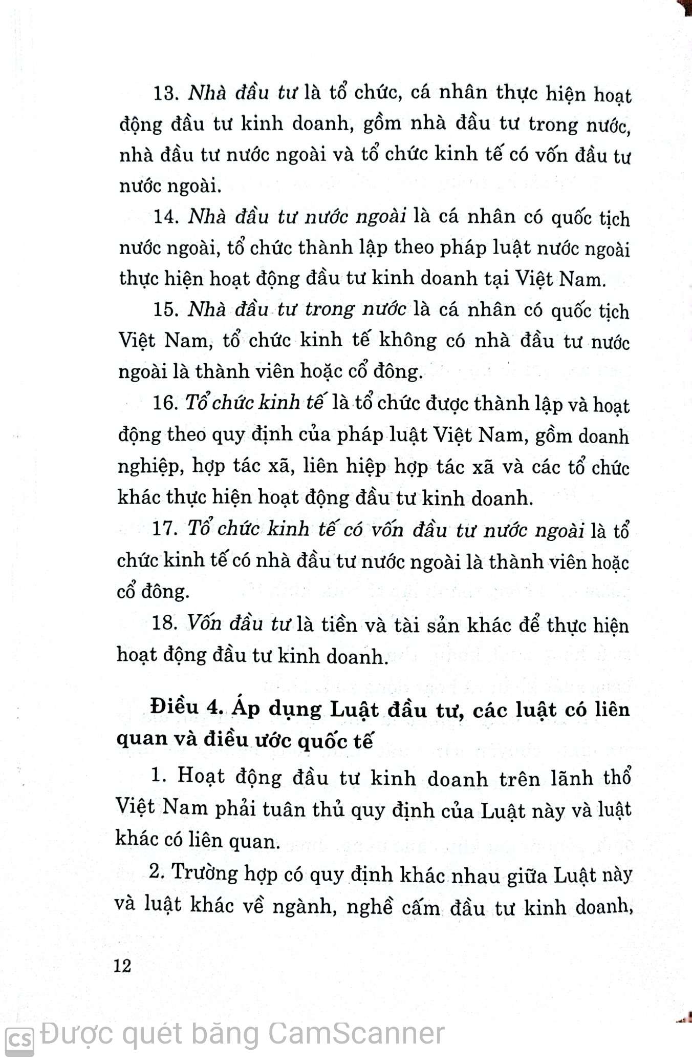 Luật đầu tư hiện hành Current Law on Investment