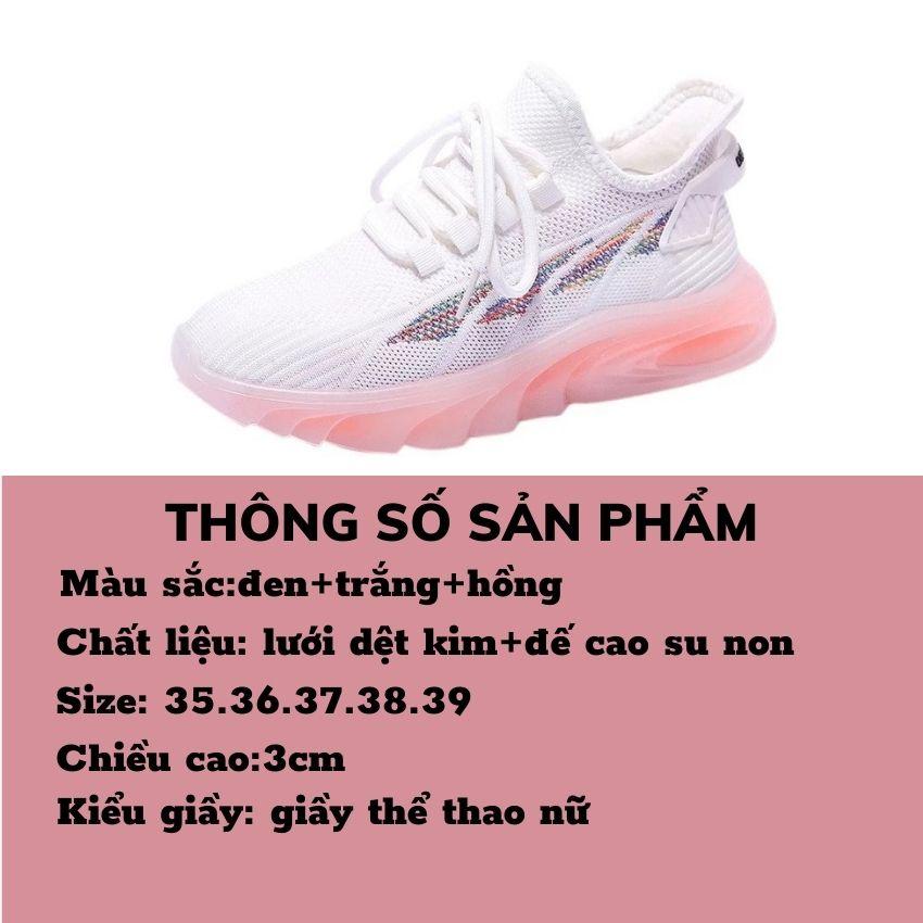 Giày Sneaker Nữ ,Giày Nữ Đế Trong Silicon Mẫu Mới Kiểu Dáng Hàn Quốc Năng Động Cá Tính ,Trẻ Trung GTTN24