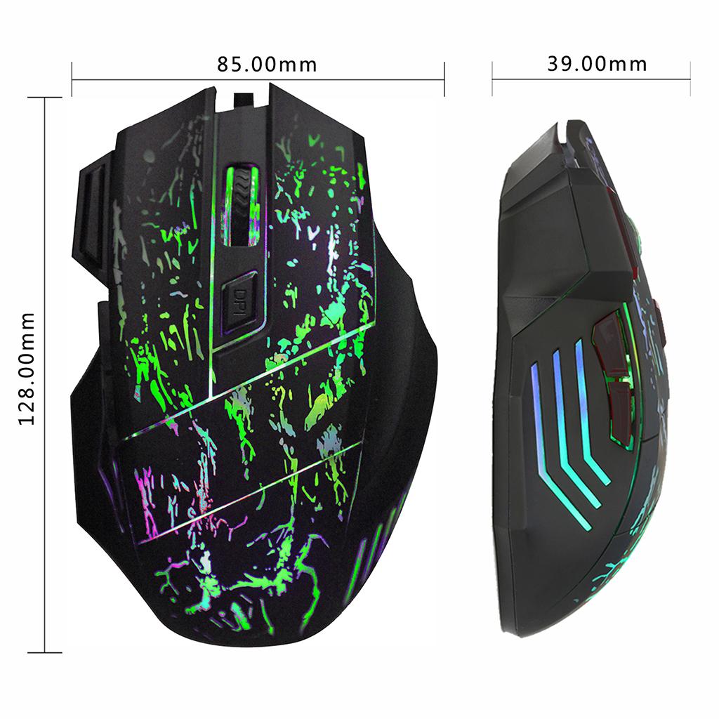 5500 DPI 7 Keys Button LED Optical USB Wired Gaming Mouse Mice for