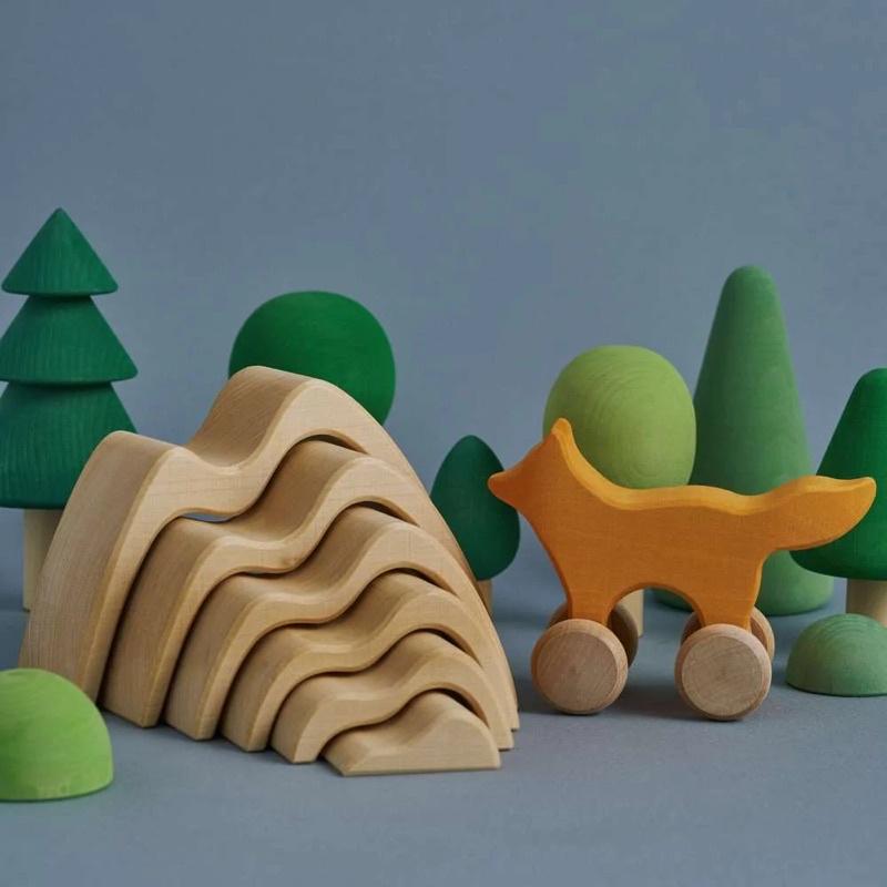 Núi gỗ Montessori/ Đồ chơi gỗ mô phỏng thiên nhiên