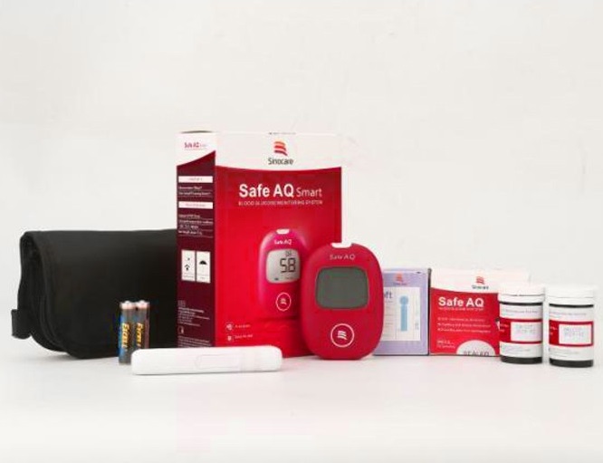 Máy Đo Đường Huyết Safe AQ Smart kèm 50 que thử + 50 kim chích máu